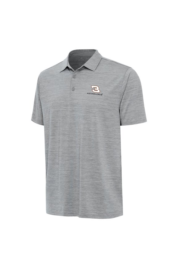 Men's Antigua  Heather Gray Austin Dillon Layout Polo