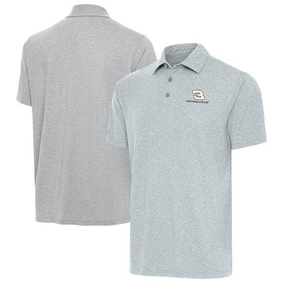 Men's Antigua Heather Gray Austin Dillon Par 3 Big & Tall Polo