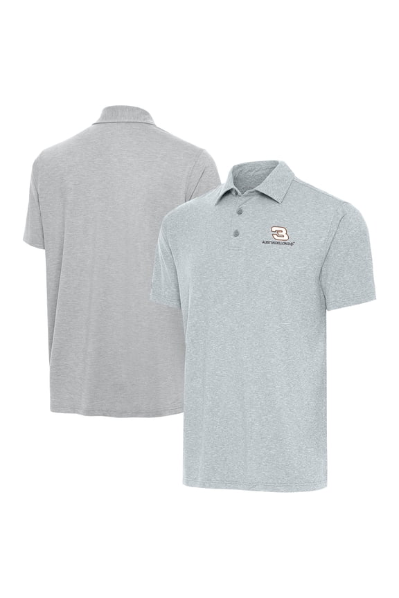 Men's Antigua Heather Gray Austin Dillon Par 3 Big & Tall Polo