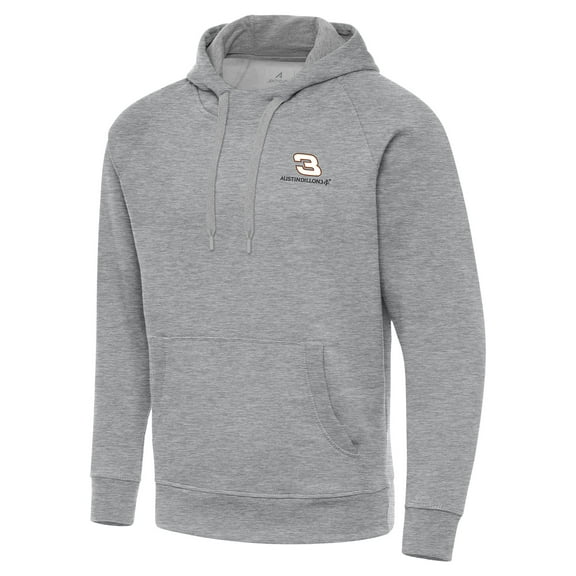 Men's Antigua Heather Gray Austin Dillon Victory Pullover Hoodie