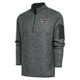thumbnail image 1 of Men's Antigua  Heather Gray Biloxi Shuckers Big & Tall Fortune Quarter-Zip Pullover Jacket, 1 of 1