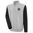 thumbnail image 1 of Men's Antigua  Heather Gray/Black Chicago Cubs Victory Colorblock Quarter-Zip Pullover Top, 1 of 1