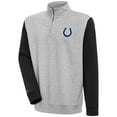 thumbnail image 1 of Men's Antigua  Heather Gray/Black Indianapolis Colts Victory Colorblock Quarter-Zip Pullover Top, 1 of 1