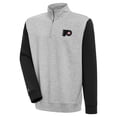 thumbnail image 1 of Men's Antigua  Heather Gray/Black Philadelphia Flyers Victory Colorblock Quarter-Zip Pullover Top, 1 of 1