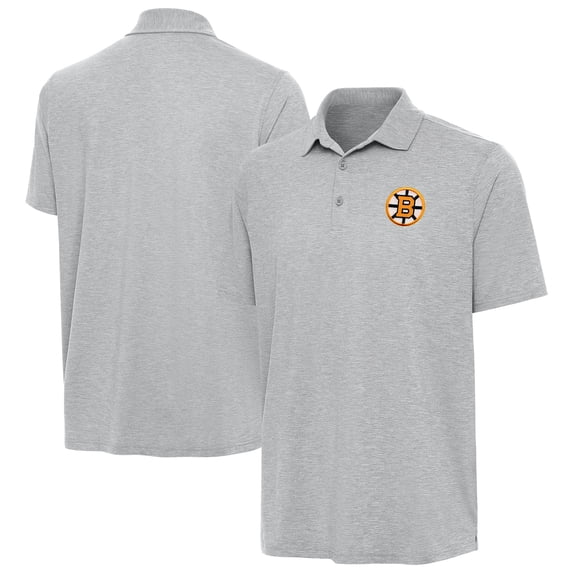 Men's Antigua Heather Gray Boston Bruins Par 3 Polo