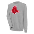 thumbnail image 1 of Men's Antigua  Heather Gray Boston Red Sox Victory Crewneck Chenille Pullover Sweatshirt, 1 of 1