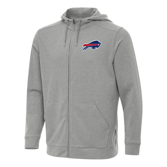 Men's Antigua Heather Gray Buffalo Bills Effortless Full-Zip Hoodie