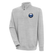 Mens Antigua Heather Gray Buffalo Sabres Victory Quarter-Zip Pullover Top
