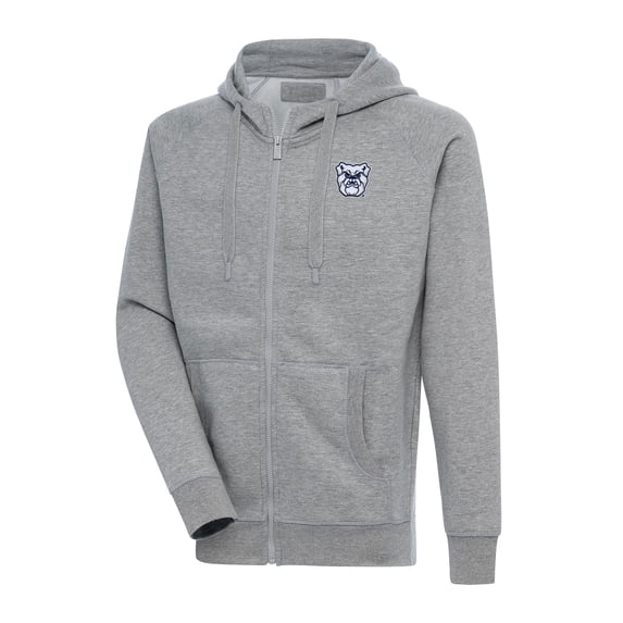 Men's Antigua Heather Gray Butler Bulldogs Big & Tall Victory Full-Zip Hoodie Jacket