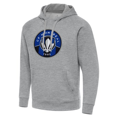 Men's Antigua Heather Gray CF Montreal Big & Tall Team Crest Victory Raglan Pullover Hoodie