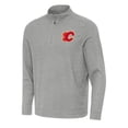 thumbnail image 1 of Men's Antigua Heather Gray Calgary Flames Subtle Quarter-Zip Sweatshirt, 1 of 1