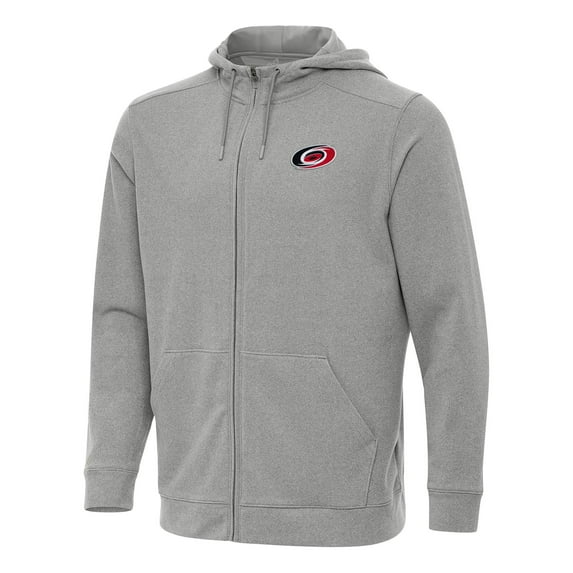 Men's Antigua Heather Gray Carolina Hurricanes Effortless Full-Zip Hoodie Jacket