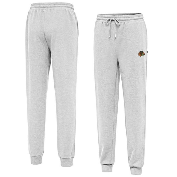 Men's Antigua Heather Gray Chicago Blackhawks Idol Jogger Pants