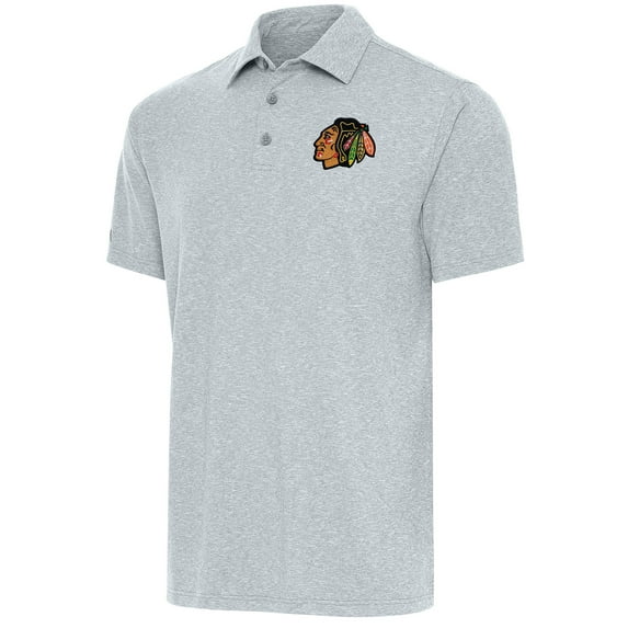 Men's Antigua Heather Gray Chicago Blackhawks Par Polo