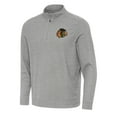 thumbnail image 1 of Men's Antigua Heather Gray Chicago Blackhawks Subtle Quarter-Zip Sweatshirt, 1 of 1