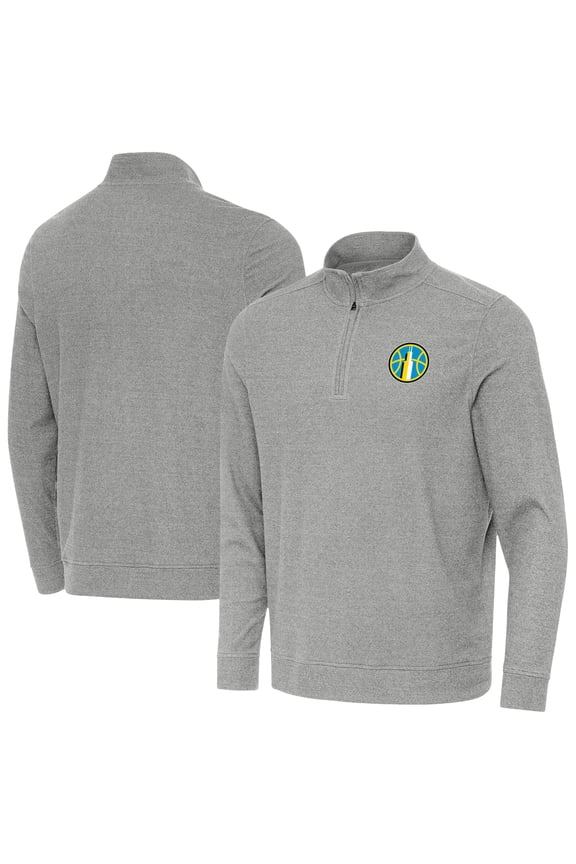 Men's Antigua Heather Gray Chicago Sky Subtle Quarter-Zip Top