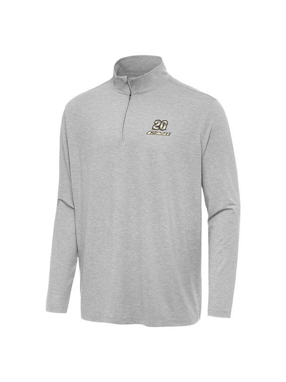 Men's Antigua Heather Gray Christopher Bell Hunk Quarter-Zip Top