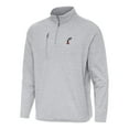 thumbnail image 1 of Men's Antigua Heather Gray Cincinnati Bearcats Certain Quarter-Zip Tri-Blend Sweatshirt, 1 of 1