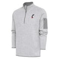 thumbnail image 1 of Men's Antigua  Heather Gray Cincinnati Bearcats Fortune Quarter-Zip Pullover Jacket, 1 of 1