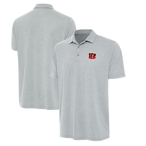 Men's Antigua Heather Gray Cincinnati Bengals Scheme Polo