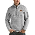thumbnail image 1 of Men's Antigua Heather Gray Cincinnati Bengals Team Logo Fortune Quarter-Zip Pullover Jacket, 1 of 1