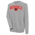 thumbnail image 1 of Men's Antigua  Heather Gray Cincinnati Bengals Victory Chenille Pullover Sweatshirt, 1 of 1