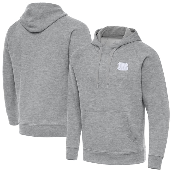 Men's Antigua Heather Gray Cincinnati Bengals Victory Pullover Hoodie