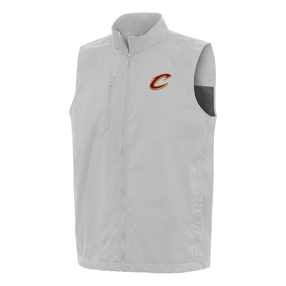 Men's Antigua  Heather Gray Cleveland Cavaliers Brisk Full-Zip Vest