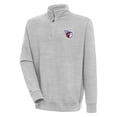thumbnail image 1 of Men's Antigua  Heather Gray Cleveland Guardians Victory Quarter-Zip Pullover Top, 1 of 1