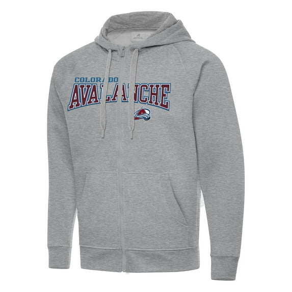 Men's Antigua Heather Gray Colorado Avalanche Big & Tall Victory Full-Zip Hoodie