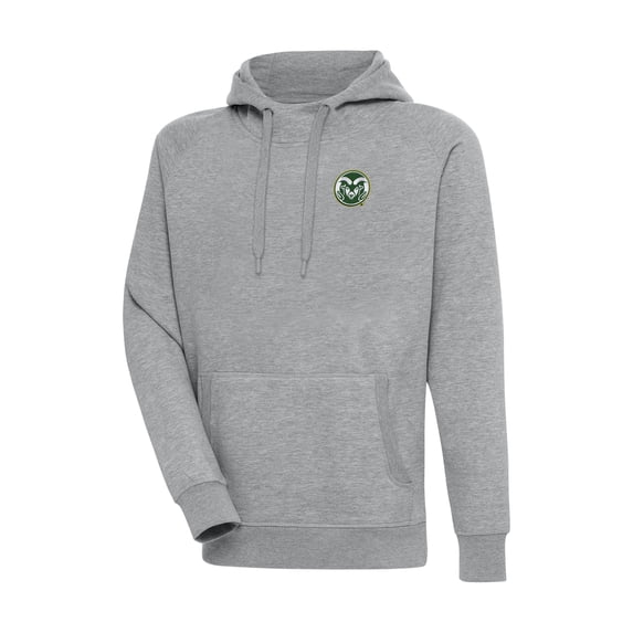 Men's Antigua Heather Gray Colorado State Rams Big & Tall Victory Raglan Pullover Hoodie