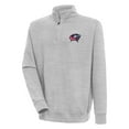 thumbnail image 1 of Men's Antigua  Heather Gray Columbus Blue Jackets Victory Quarter-Zip Pullover Top, 1 of 1