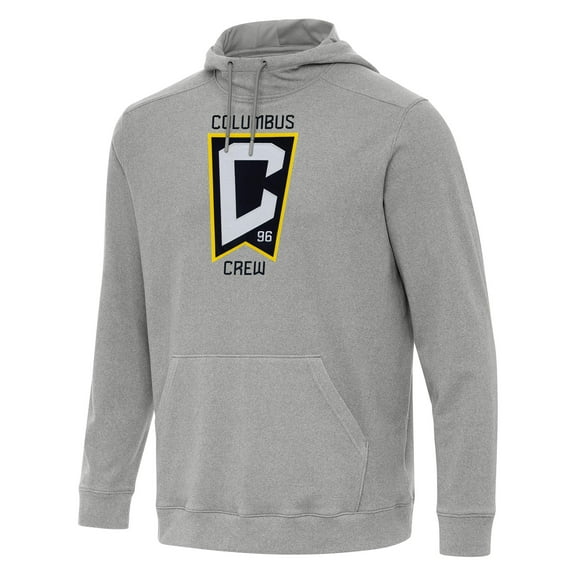 Men's Antigua  Heather Gray Columbus Crew Cloud Pullover Hoodie