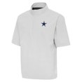 thumbnail image 1 of Men's Antigua Heather Gray Dallas Cowboys Brisk Short Sleeve Quarter-Zip Windshirt, 1 of 1