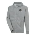 thumbnail image 1 of Men's Antigua Heather Gray Dallas Mavericks Metallic Logo Victory Raglan Full-Zip Hoodie, 1 of 1