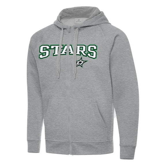 Men's Antigua Heather Gray Dallas Stars Big & Tall Victory Full-Zip Hoodie