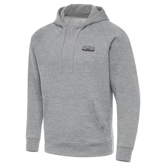 Men's-Antigua  Heather Gray Darlington Raceway Victory Pullover Hoodie