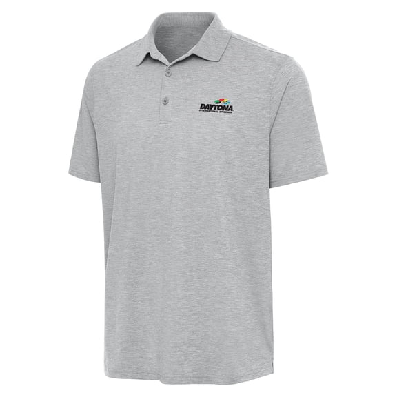 Men's-Antigua  Heather Gray Daytona International Speedway Par 3 Polo