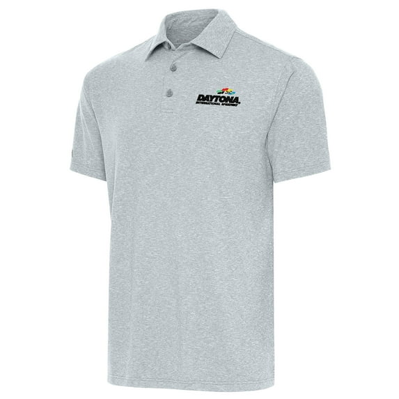 Men's Antigua Heather Gray Daytona International Speedway Par 3 Polo