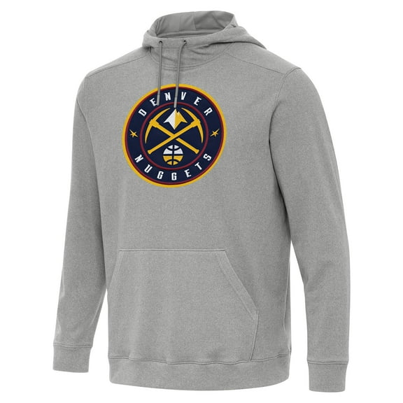 Men's Antigua Heather Gray Denver Nuggets Cloud Pullover Hoodie