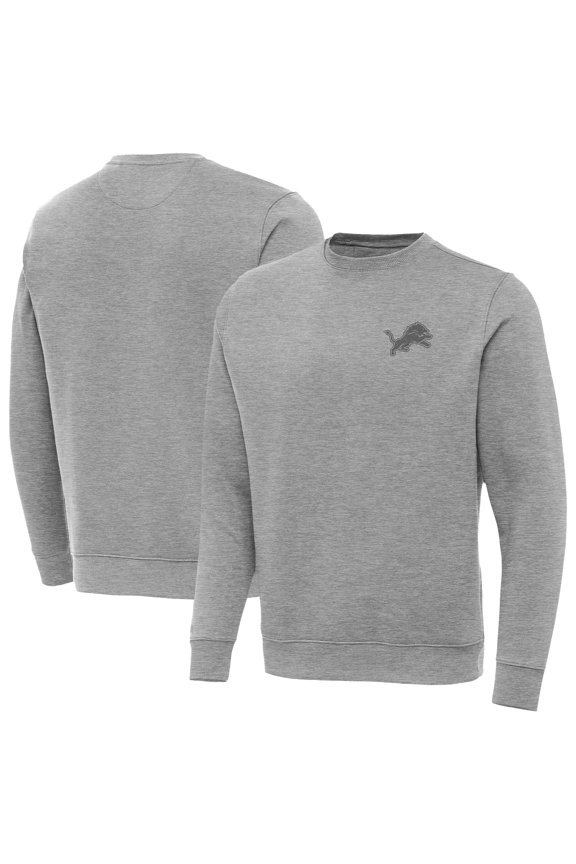 Men's Antigua  Heather Gray Detroit Lions Victory Sweatshirt