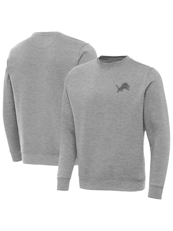 Men's Antigua Heather Gray Detroit Lions Victory Sweatshirt