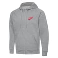 thumbnail image 1 of Men's Antigua Heather Gray Detroit Red Wings Big & Tall Victory Full-Zip Hoodie, 1 of 1
