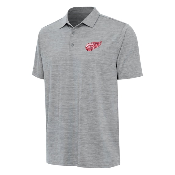 Men's Antigua Heather Gray Detroit Red Wings Layout Polo