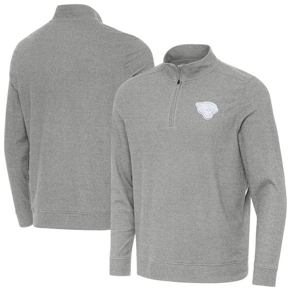 Men's Antigua Heather Gray Jacksonville Jaguars Subtle Quarter-Zip Jacket