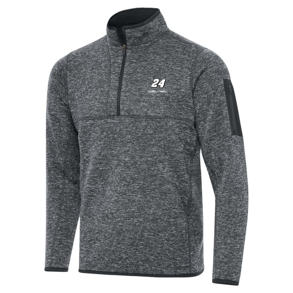 Men's Antigua Heather Gray Jeff Gordon Big & Tall Fortune Quarter-Zip Pullover Jacket
