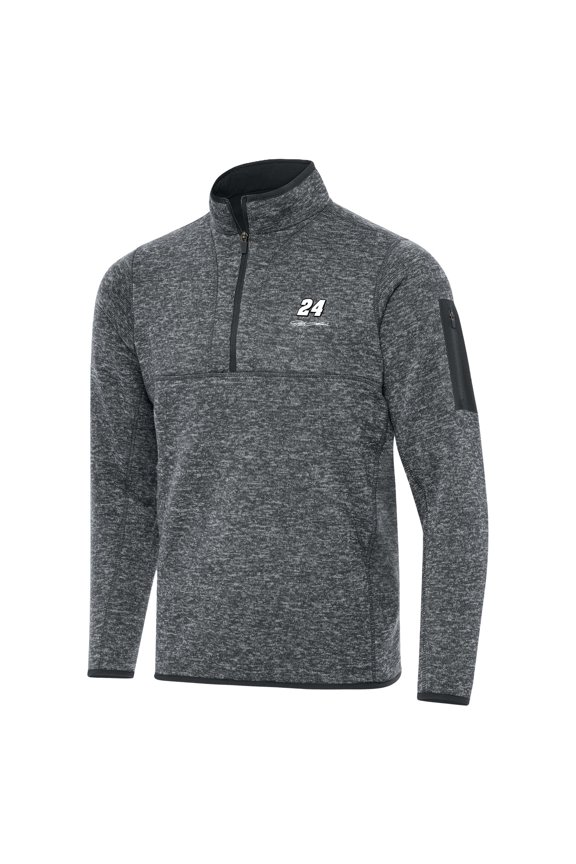 Men's Antigua Heather Gray Jeff Gordon Big & Tall Fortune Quarter-Zip Pullover Jacket
