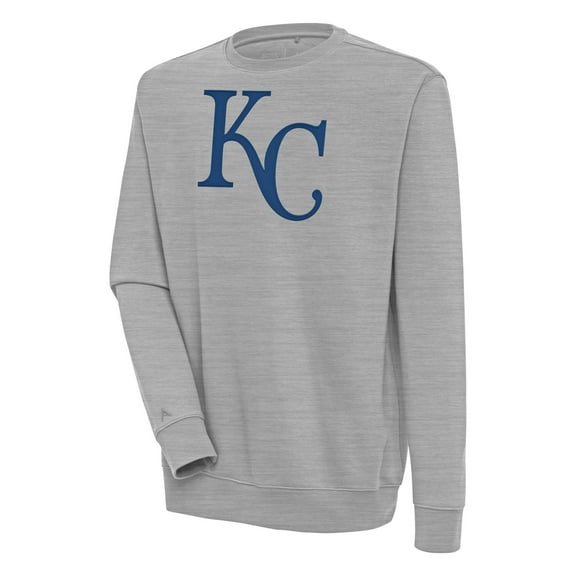 Men's Antigua  Heather Gray Kansas City Royals Victory Pullover Sweatshirt