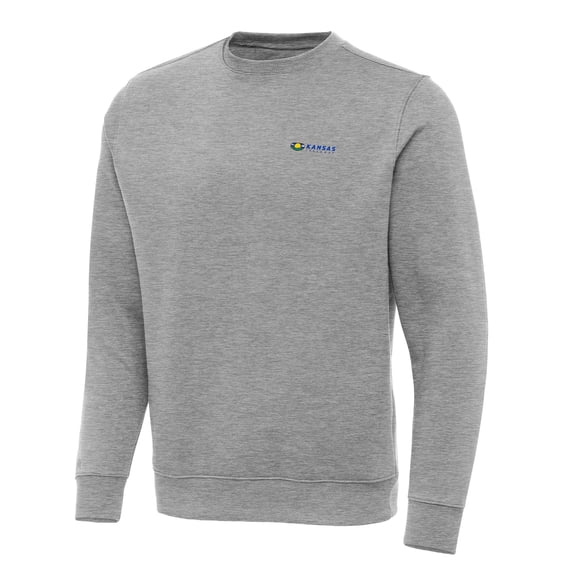 Men's Antigua Heather Gray Kansas Speedway Big & Tall Victory Pullover Sweatshirt