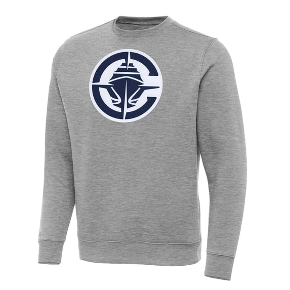 Men's Antigua Heather Gray LA Clippers Big & Tall Victory Crew Neck Pullover Sweatshirt